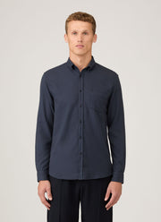 Men's Button Down Flannel Shirt in Navy