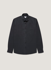 Men's Button Down Twill Shirt in Black