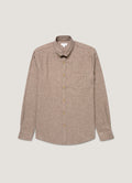Men's Brushed Cotton Shirt in Light Brown Melange
