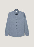 Men's Brushed Cotton Shirt in Light Blue Melange