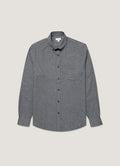 Men's Brushed Cotton Shirt in Charcoal Melange