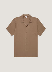 Men's Riviera Camp Collar Shirt in Dark Cedar