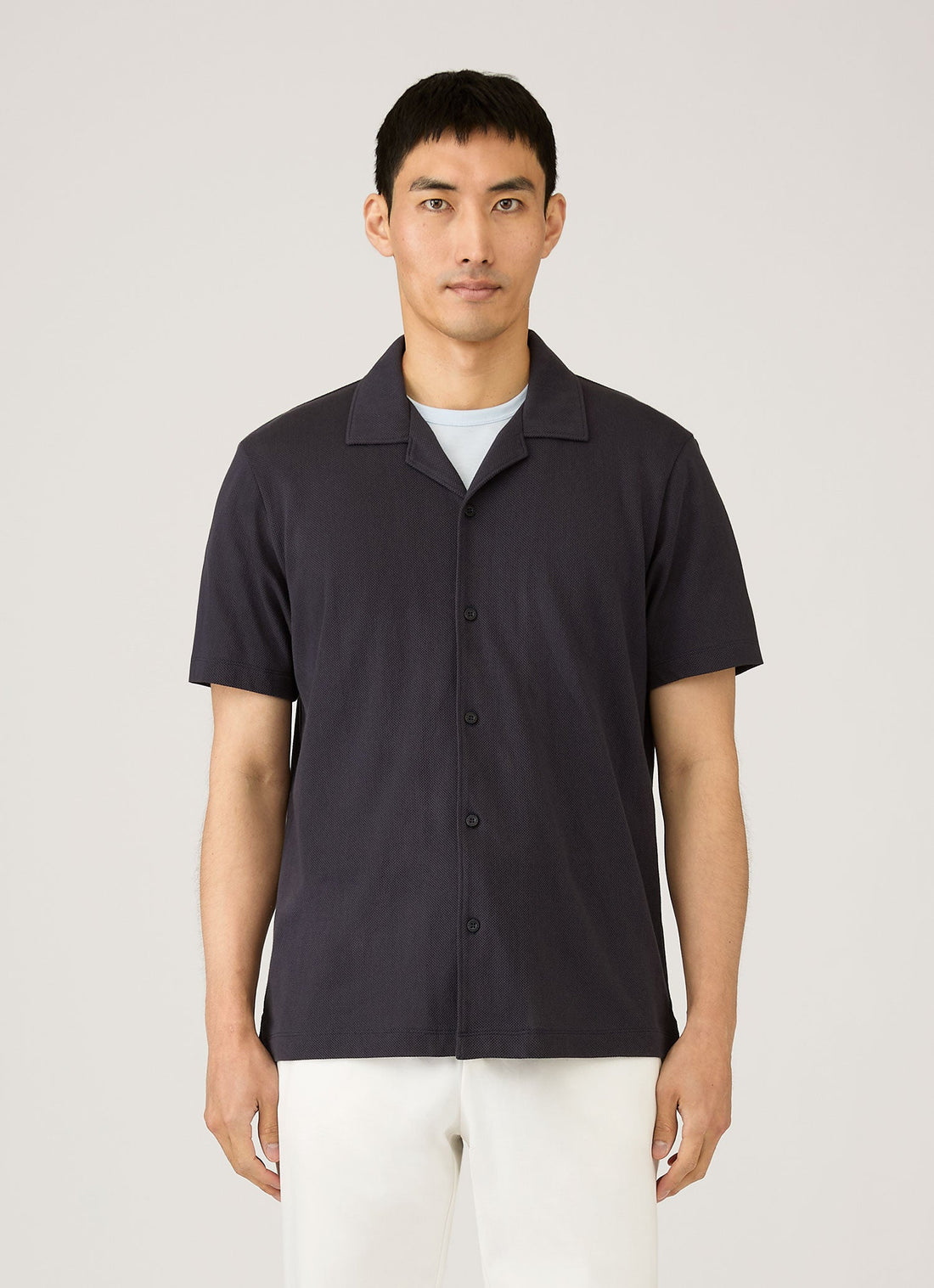 Men's Riviera Camp Collar Shirt in Navy