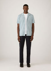Men's Riviera Camp Collar Shirt in Stone Blue