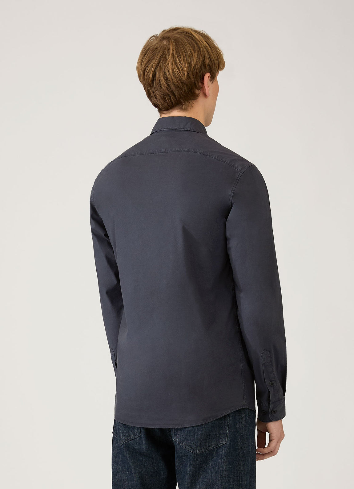 Men's Button Down Poplin Shirt in Navy