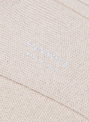 Men's Cashmere Ribbed Socks in Natural
