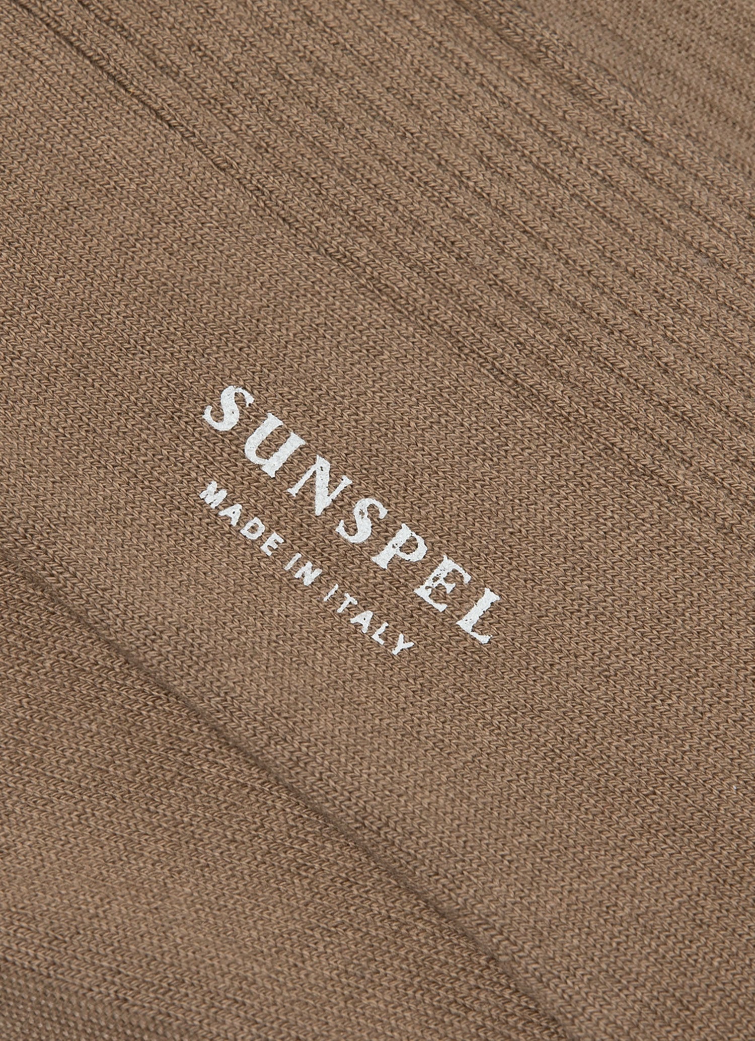 Men's Cotton Ribbed Socks in Mink