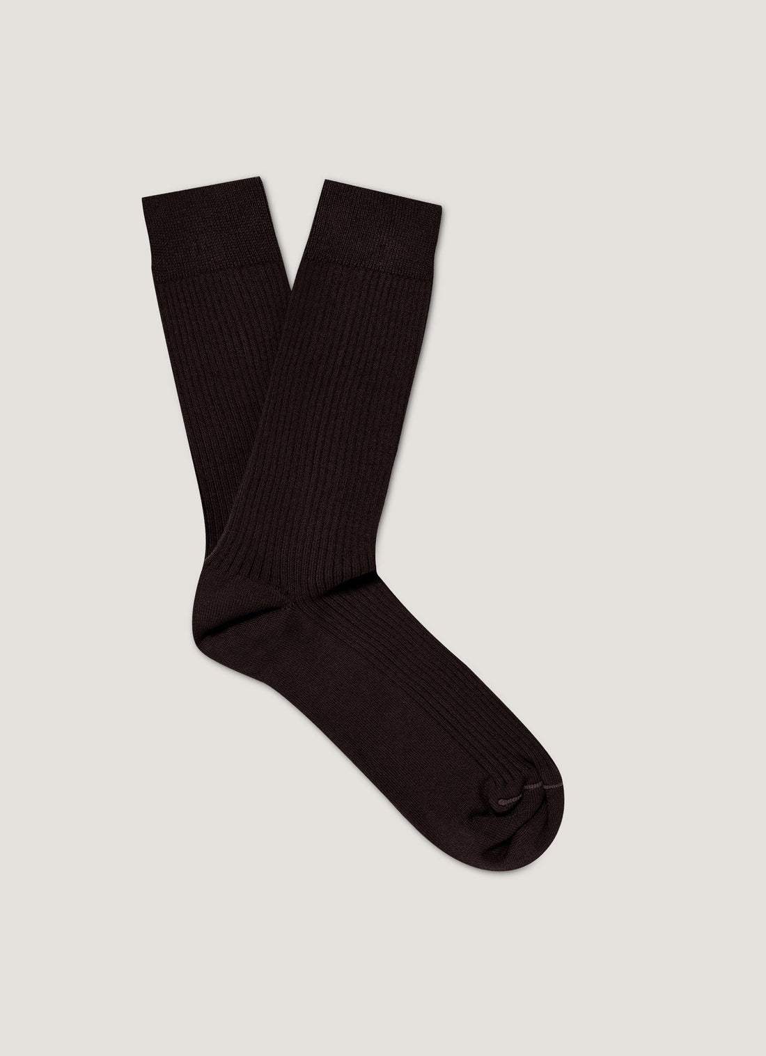 Men's Cotton Ribbed Socks in Truffle