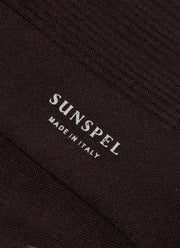 Men's Cotton Ribbed Socks in Truffle