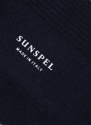 Men's Cotton Ribbed Socks in Navy