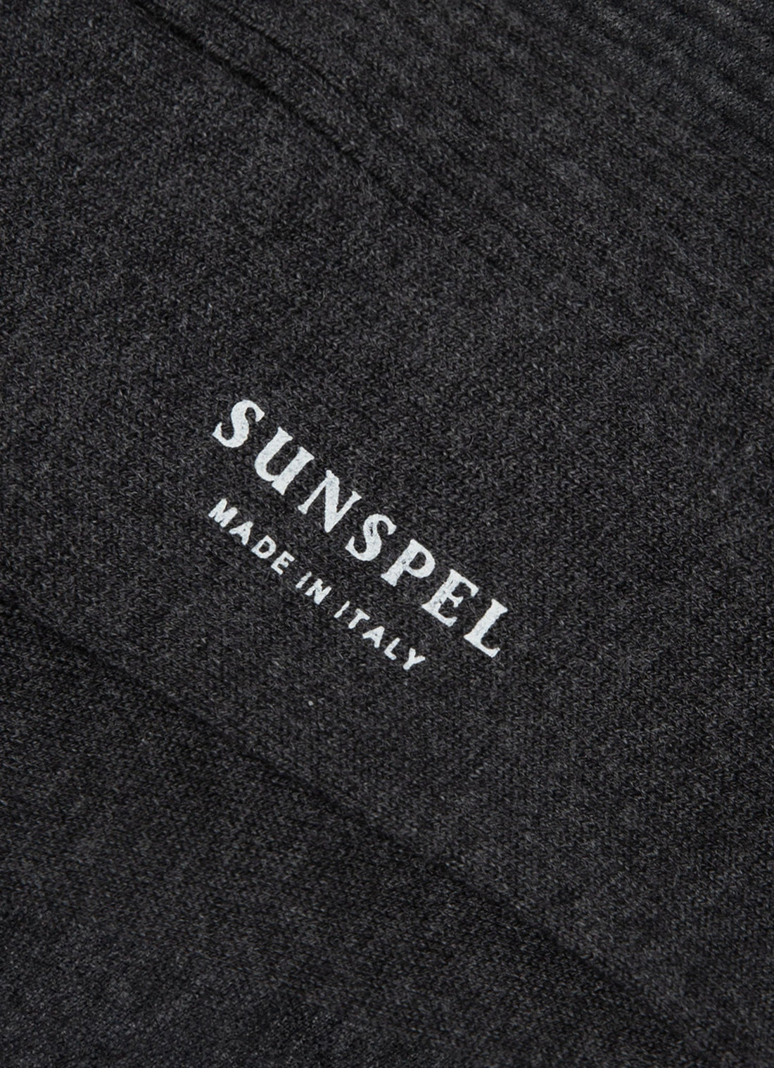 Men's Cotton Ribbed Socks in Charcoal Melange