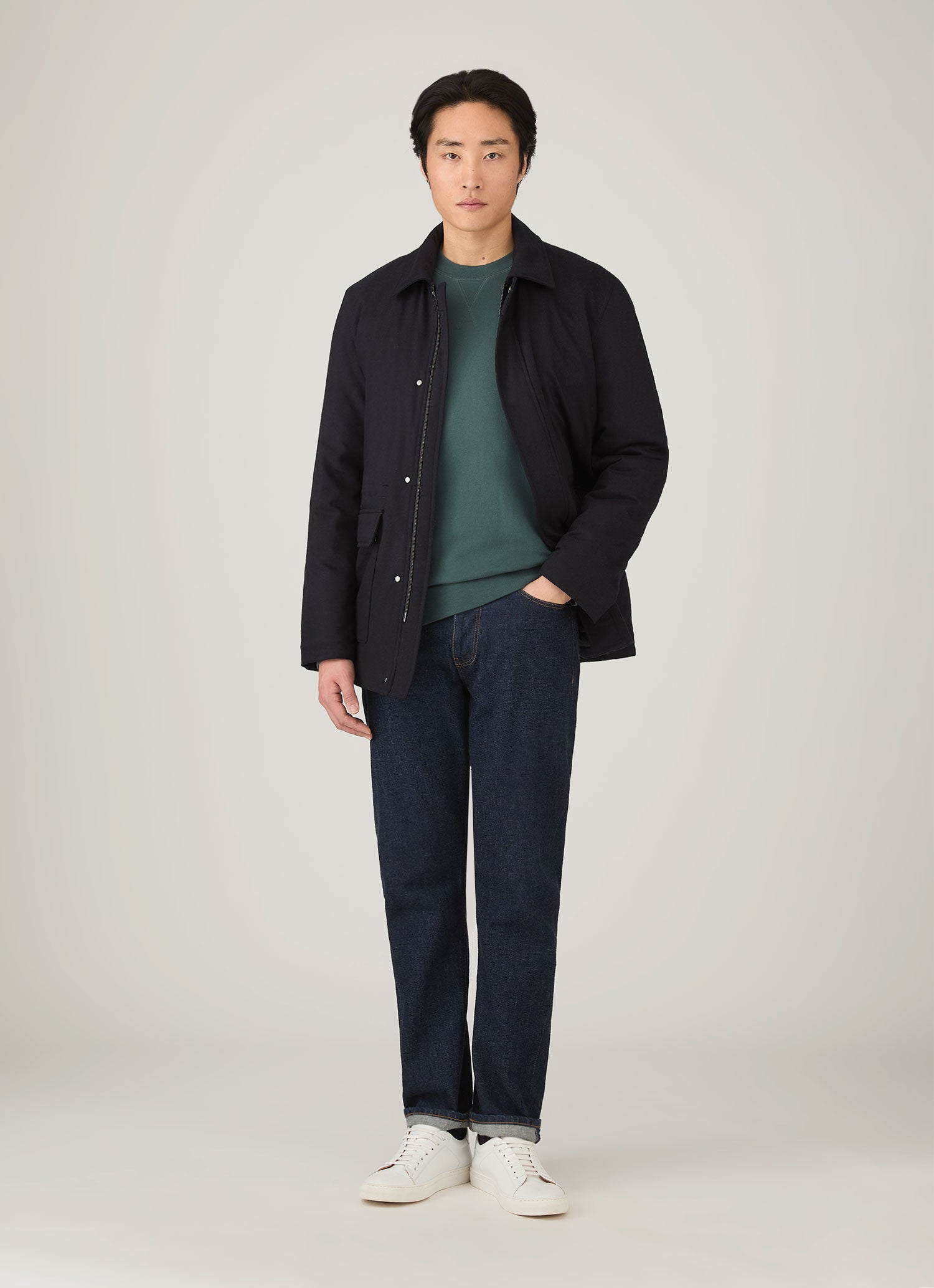 Men's Loopback Sweatshirt in Dark Petrol