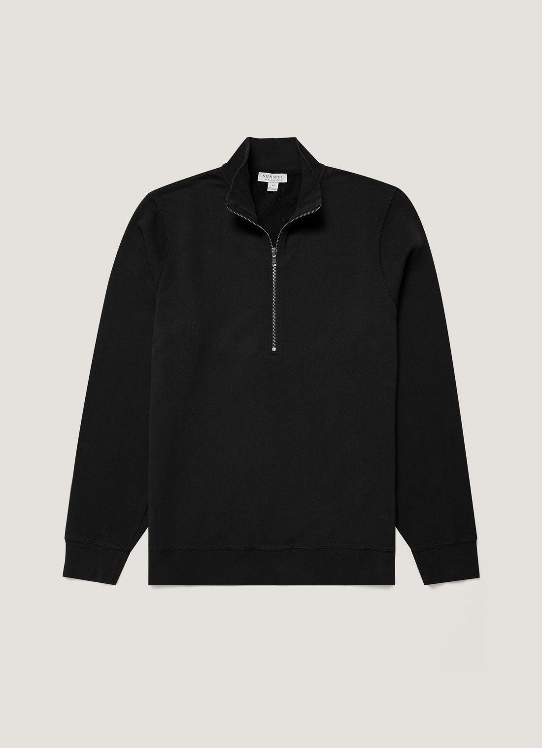 Men's Half Zip Loopback Sweatshirt in Black