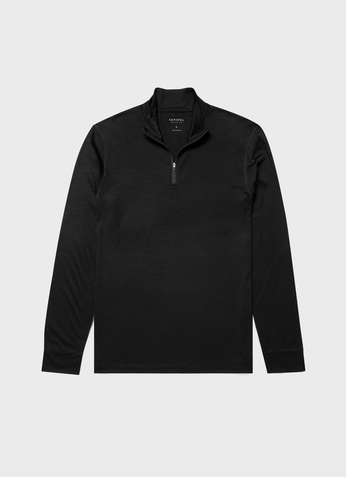 Men's Active Merino Half Zip Top in Black