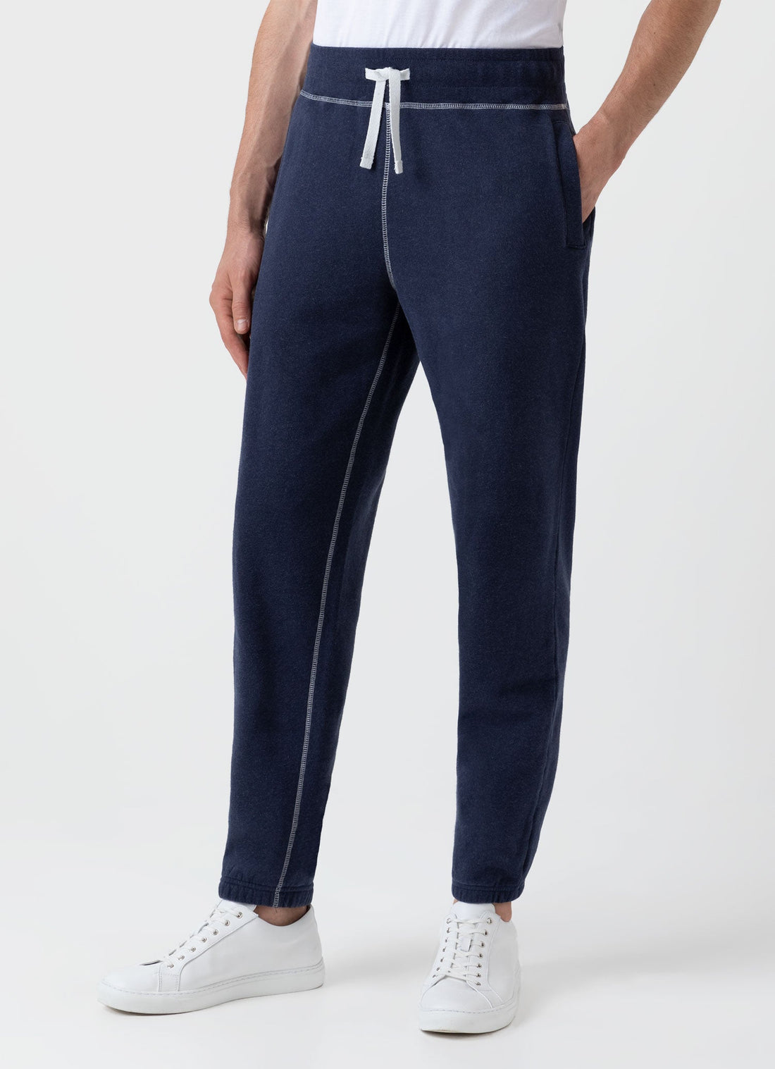 Men's Fleeceback Sweatpants in Navy Melange
