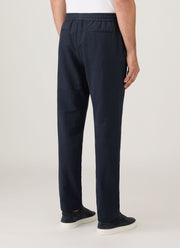 Men's Cotton Linen Drawstring Trouser in Navy