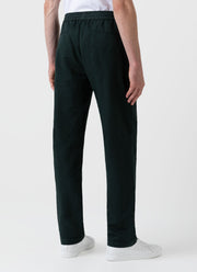 Men's Cotton Linen Drawstring Trouser in Seaweed
