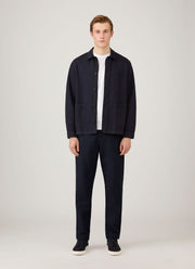 Men's Cotton Linen Trouser in Navy