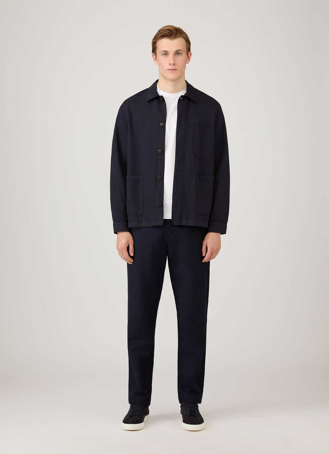 Men's Cotton Linen Trouser in Navy