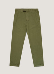 Men's Cotton Linen Trouser in Deep Olive