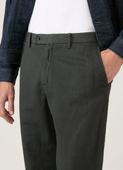 Men's Cotton Linen Trouser in Charcoal