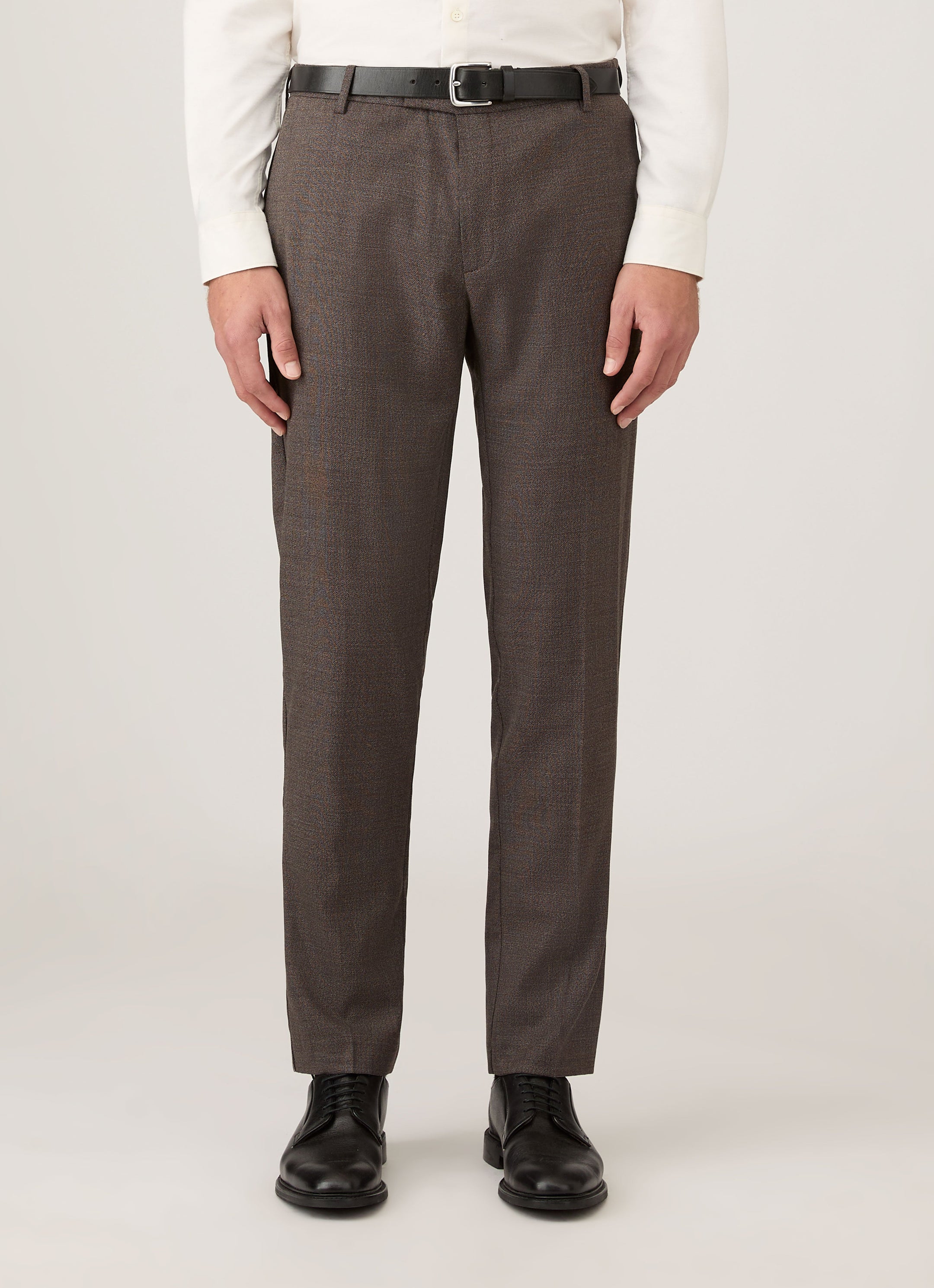 Men's Lightweight Travel Wool Trouser in Light Coffee Melange