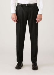 Men's Lightweight Travel Wool Trouser in Dark Charcoal Melange