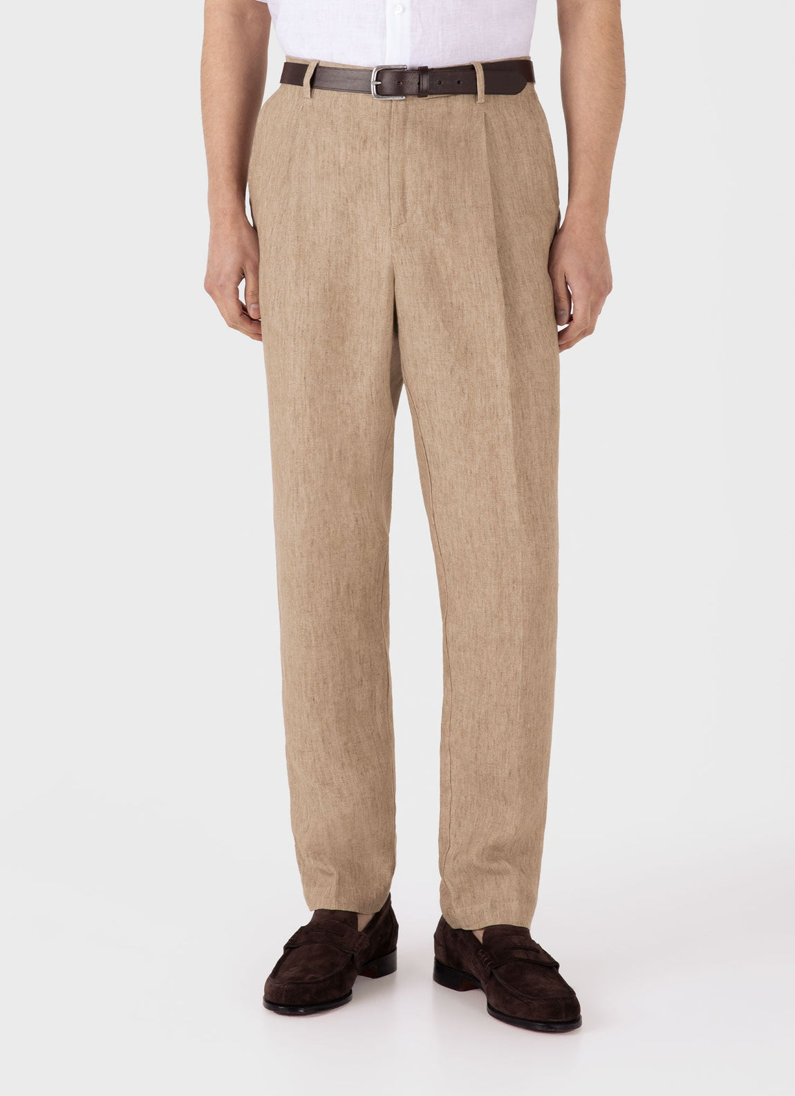 Men's Linen Two-Piece Suit in Dune Melange