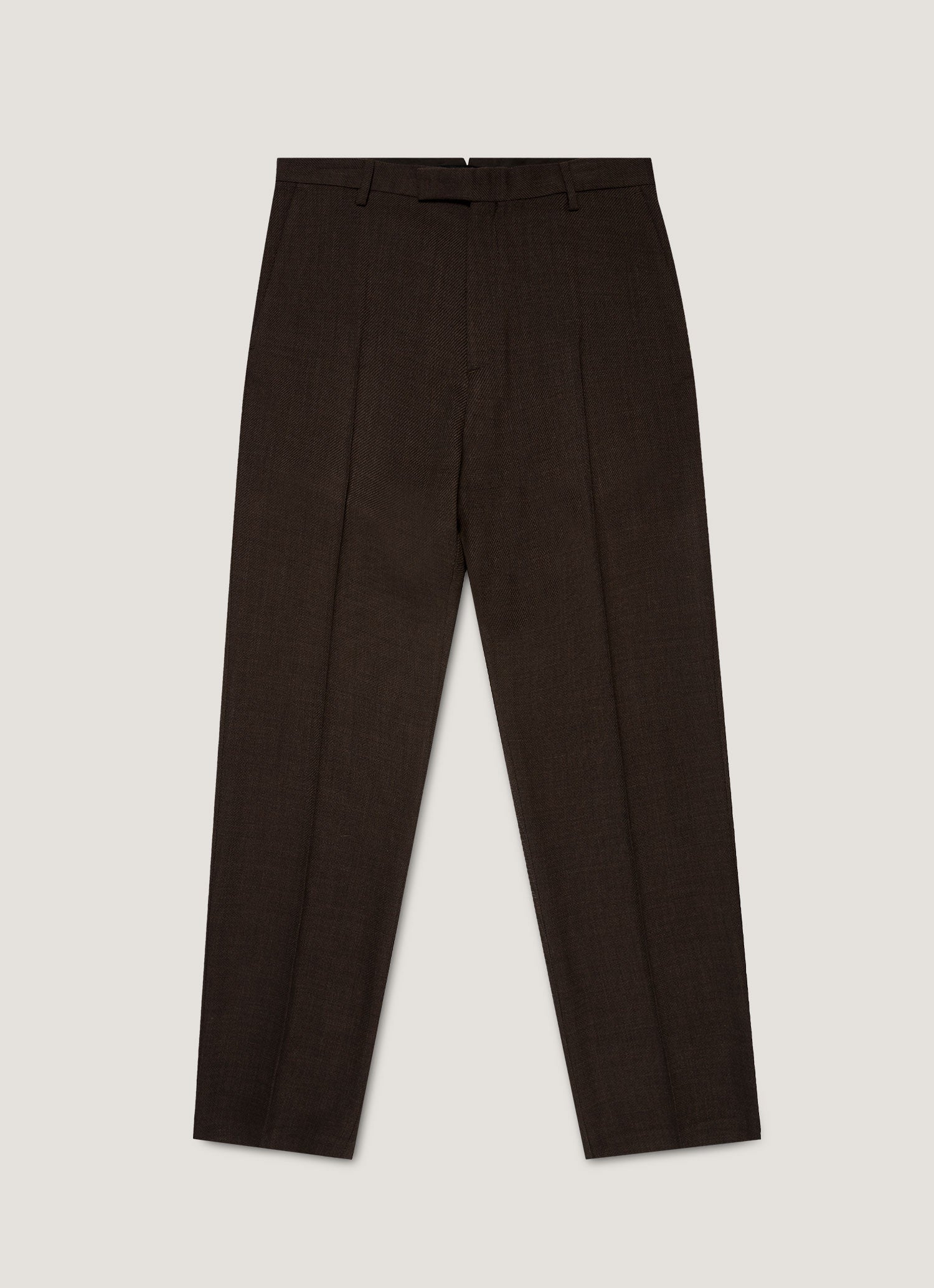 Men's Textured Wool Trouser in Truffle
