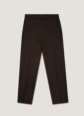 Men's Textured Wool Trouser in Truffle