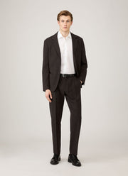 Men's Textured Wool Trouser in Truffle