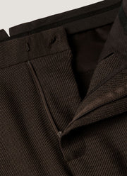 Men's Textured Wool Trouser in Truffle