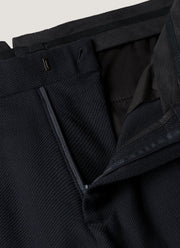 Men's Textured Wool Trouser in Navy