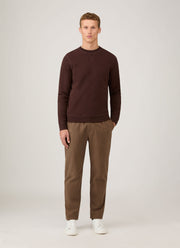 Men's Cotton Cashmere Drawstring Trouser in Dark Stone