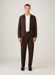 Men's Boiled Wool Trouser in Truffle