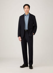 Men's Boiled Wool Trouser in Navy