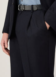 Men's Boiled Wool Trouser in Navy