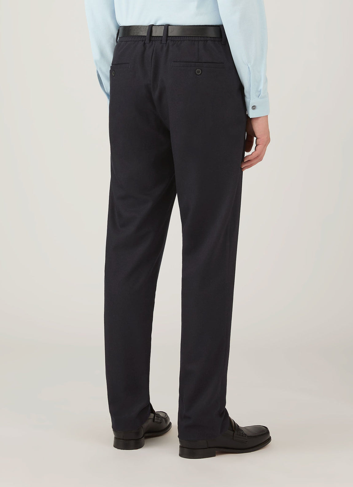 Men's Wool Cashmere Flannel Trouser in Navy