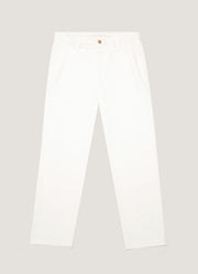 Men's Cotton Drill Trouser in Warm White