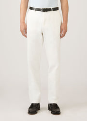 Men's Cotton Drill Trouser in Warm White