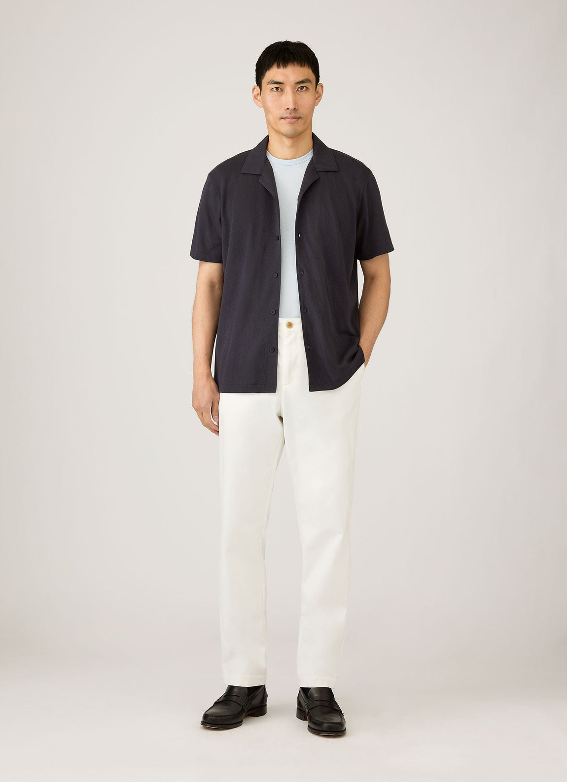 Men's Cotton Drill Trouser in Warm White