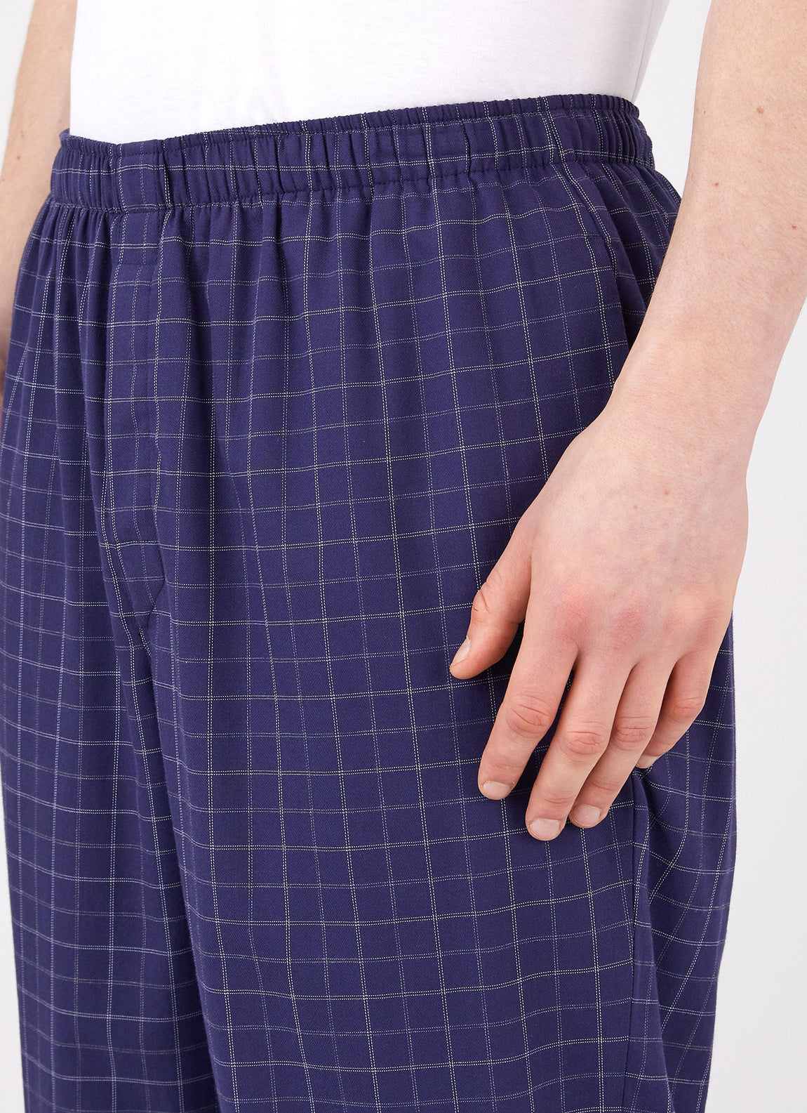 Men's Cotton Flannel Pyjama Trouser in Navy Check