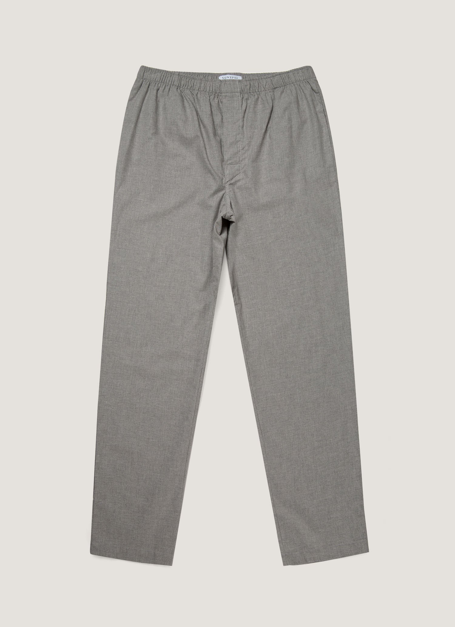 Men's Cotton Flannel Pyjama Set in Mid Grey Melange