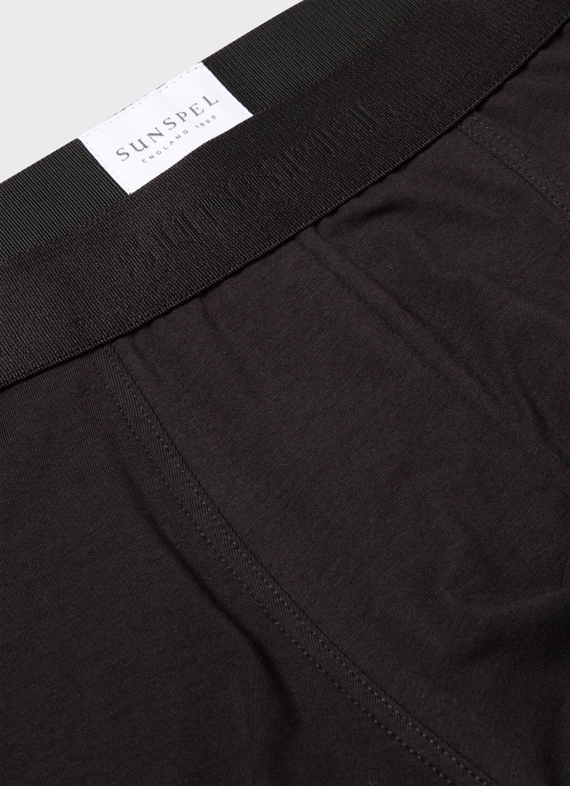 Men's Long Cut Stretch Cotton Trunks in Black