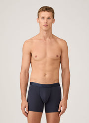 Men's Stretch Cotton Boxer Briefs in Navy