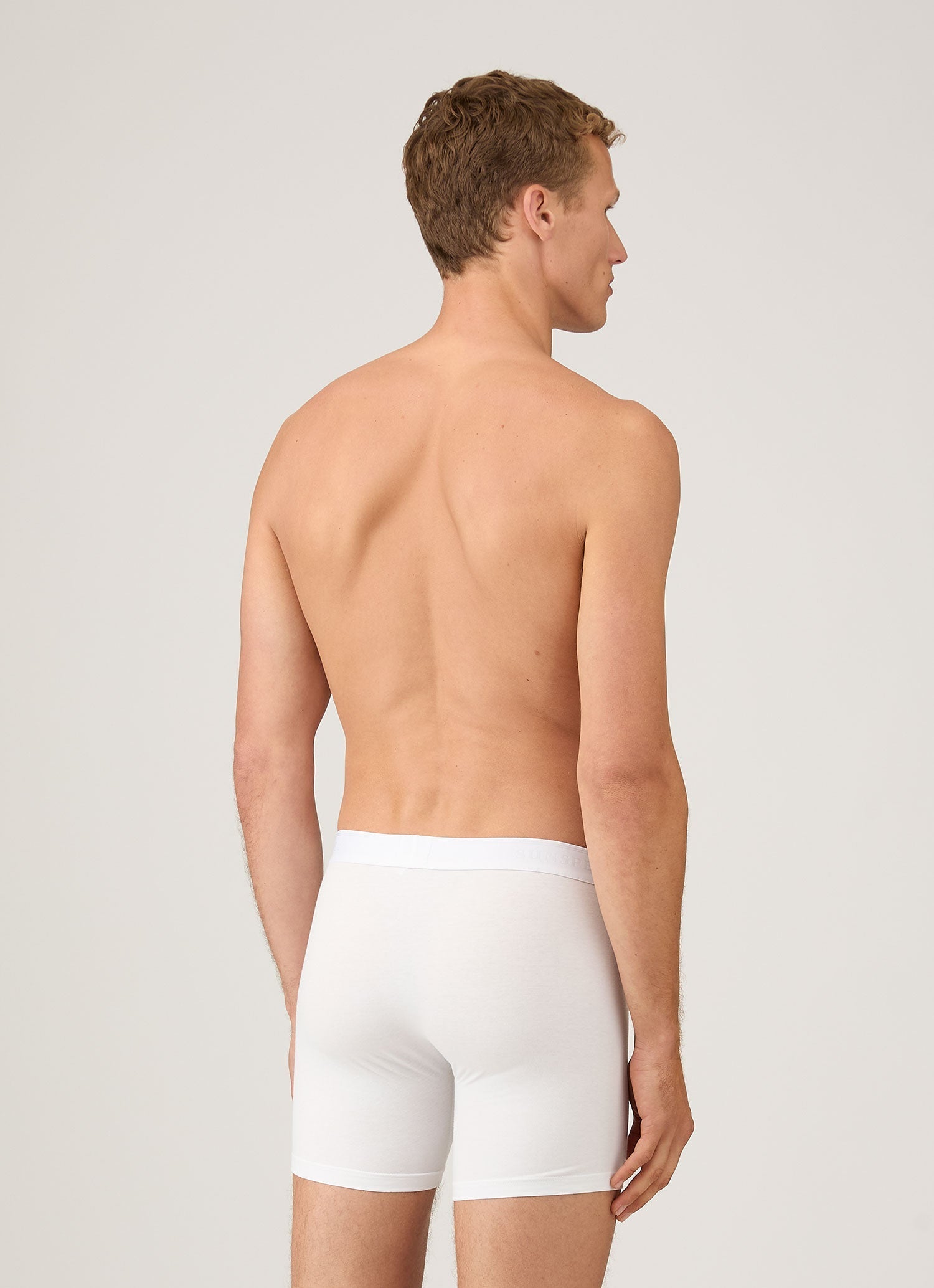 Men's Stretch Cotton Boxer Briefs in White