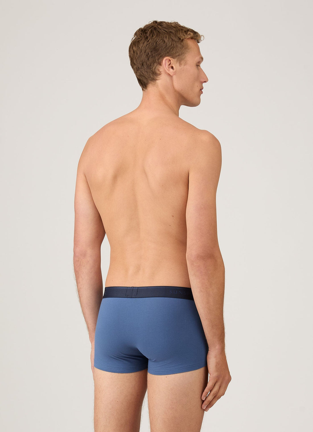 Men's Stretch Cotton Trunks in Atlantic Blue