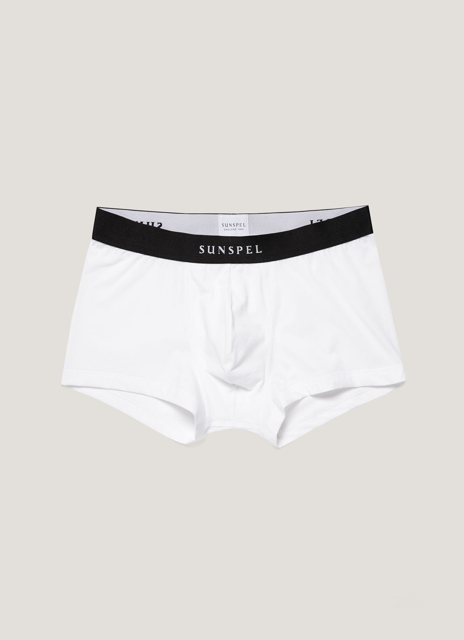 Men's Logo Stretch Cotton Trunks in White/Black