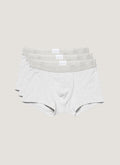 Men's Stretch Cotton Trunks 3-Pack in Grey Melange
