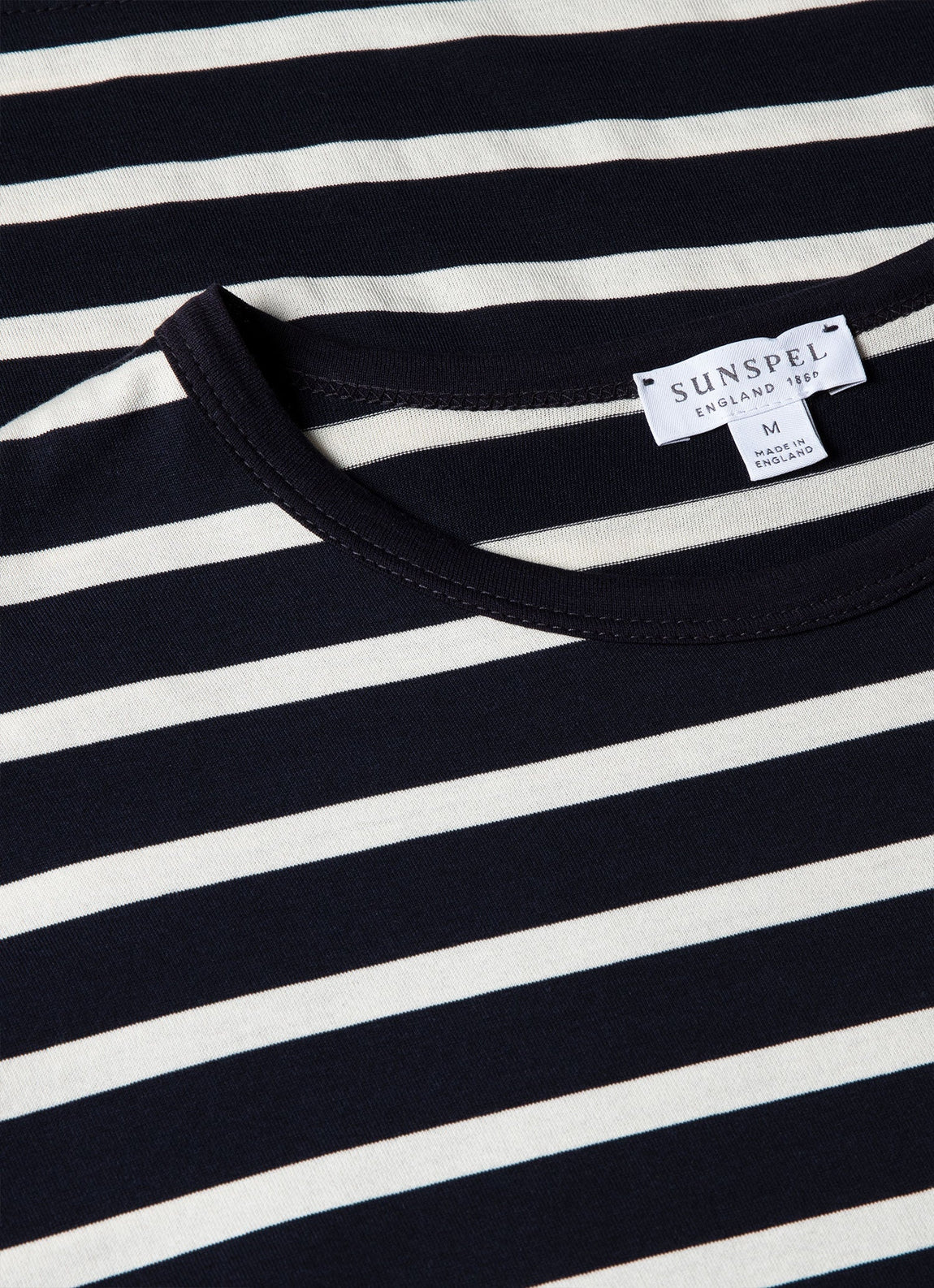 Men's Classic T-shirt in Navy/Ecru Breton Stripe